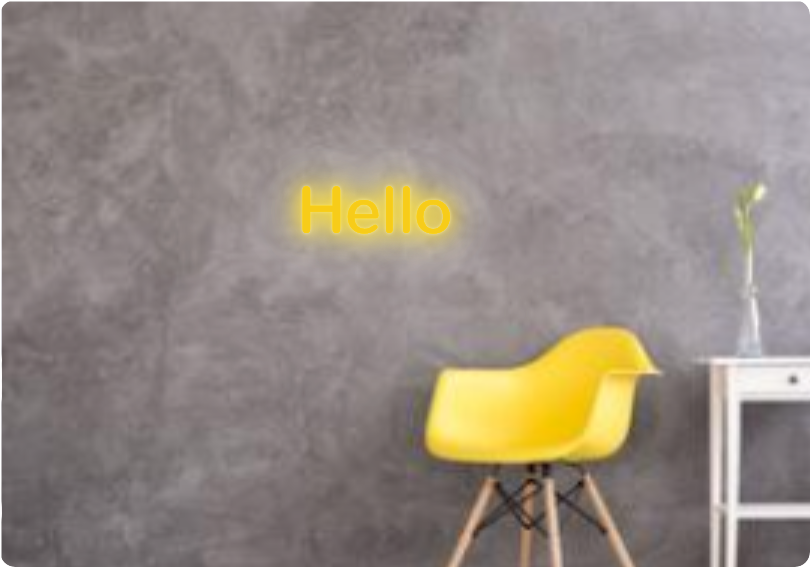 Custom text: Hello